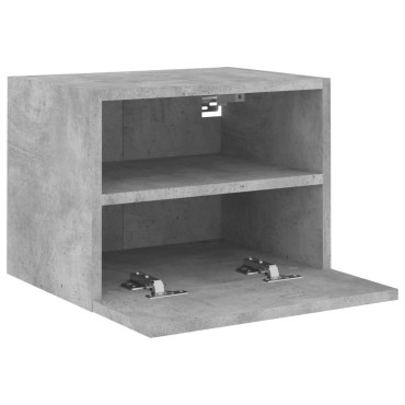 vidaXL Έπιπλα Τοίχου Τηλ. 2 τεμ. Γκρι Σκυρ. 40x30x30cm Επεξ. Ξύλο
