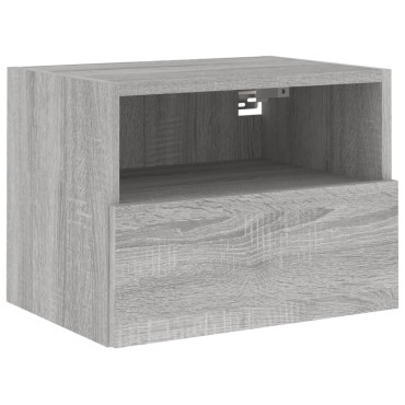 vidaXL Ντουλάπια Τοίχου Τηλ. 2 τεμ. Γκρι Sonoma 40x30x30cm Επεξ. Ξύλο