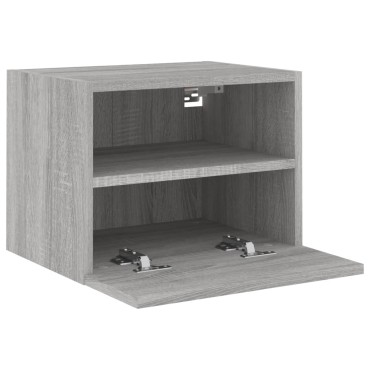 vidaXL Ντουλάπια Τοίχου Τηλ. 2 τεμ. Γκρι Sonoma 40x30x30cm Επεξ. Ξύλο