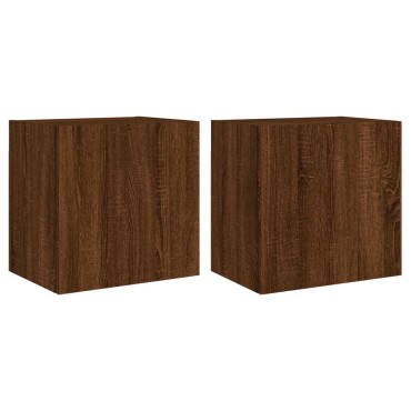 vidaXL Ντουλάπια Τοίχου Τηλ. 2 τεμ. Καφέ Δρυς 40,5x30x40cm Επεξ.Ξύλο