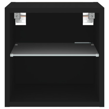 vidaXL Έπιπλο Τοίχου Τηλεόρασης με LED Μαύρο 30x28,5x30cm