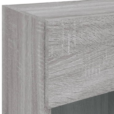 vidaXL Έπιπλο Τοίχου Τηλεόρασης με LED Γκρι Sonoma 40x30x60,5cm