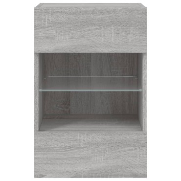 vidaXL Έπιπλο Τοίχου Τηλεόρασης με LED Γκρι Sonoma 40x30x60,5cm