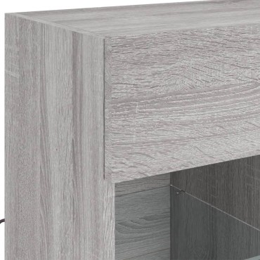 vidaXL Έπιπλο Τοίχου Τηλεόρασης με LED Γκρι Sonoma 58,5x30x60,5cm