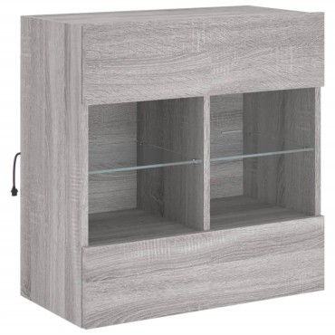 vidaXL Έπιπλο Τοίχου Τηλεόρασης με LED Γκρι Sonoma 58,5x30x60,5cm