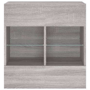 vidaXL Έπιπλο Τοίχου Τηλεόρασης με LED Γκρι Sonoma 58,5x30x60,5cm