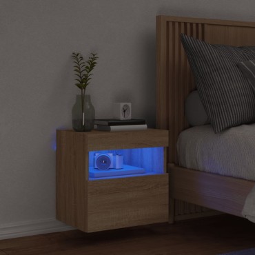 vidaXL Έπιπλο Τοίχου Τηλεόρασης με LED Sonoma Δρυς 40x30x40cm