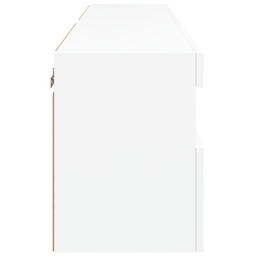 vidaXL Έπιπλα Τοίχου Τηλεόρασης με LED 2 τεμ. Λευκά 60x30x40cm