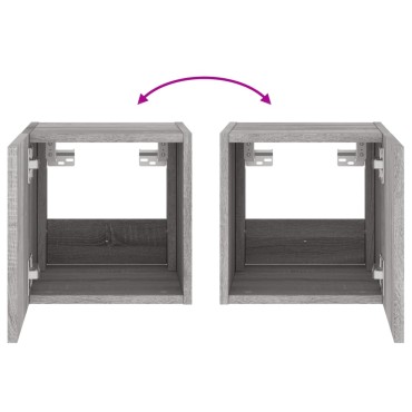 vidaXL Έπιπλο Τοίχου Τηλεόρασης με LED Γκρι Sonoma 30,5x35x30cm