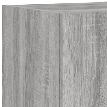 vidaXL Έπιπλο Τοίχου Τηλεόρασης με LED Γκρι Sonoma 30,5x35x30cm