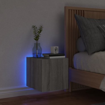 vidaXL Έπιπλο Τοίχου Τηλεόρασης με LED Γκρι Sonoma 30,5x35x30cm
