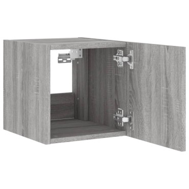 vidaXL Έπιπλο Τοίχου Τηλεόρασης με LED Γκρι Sonoma 30,5x35x30cm