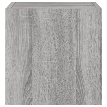 vidaXL Έπιπλο Τοίχου Τηλεόρασης με LED Γκρι Sonoma 30,5x35x30cm