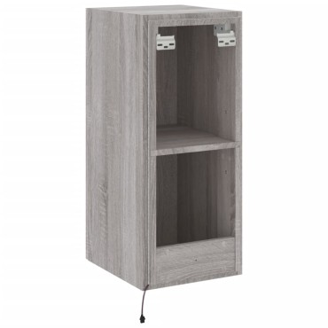 vidaXL Έπιπλο Τοίχου Τηλεόρασης με LED Γκρι Sonoma 30,5x35x70cm