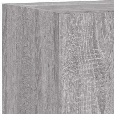 vidaXL Έπιπλο Τοίχου Τηλεόρασης με LED Γκρι Sonoma 30,5x35x70cm