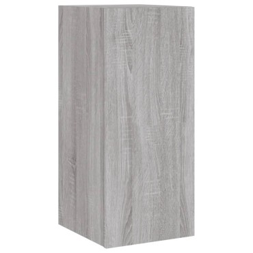 vidaXL Έπιπλο Τοίχου Τηλεόρασης με LED Γκρι Sonoma 30,5x35x70cm