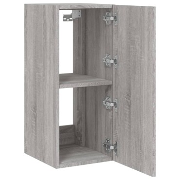 vidaXL Έπιπλο Τοίχου Τηλεόρασης με LED Γκρι Sonoma 30,5x35x70cm