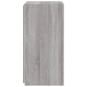 vidaXL Έπιπλο Τοίχου Τηλεόρασης με LED Γκρι Sonoma 30,5x35x70cm