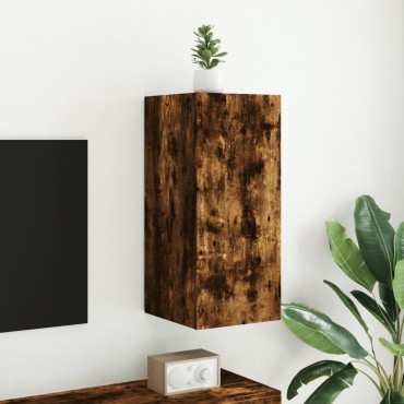 vidaXL Έπιπλο Τοίχου Τηλεόρασης με LED Καπνιστή Δρυς 30,5x35x70cm
