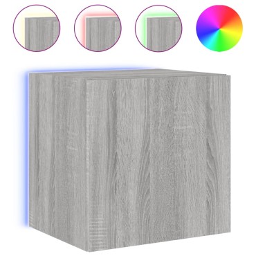 vidaXL Έπιπλο Τοίχου Τηλεόρασης με LED Γκρι Sonoma 40,5x35x40cm