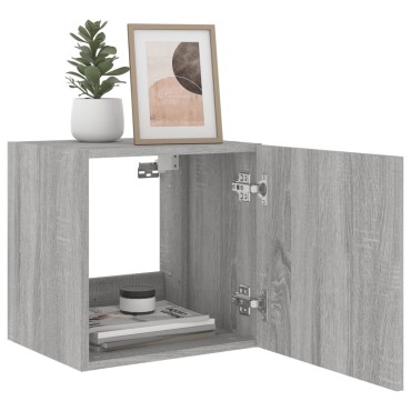 vidaXL Έπιπλο Τοίχου Τηλεόρασης με LED Γκρι Sonoma 40,5x35x40cm
