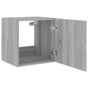vidaXL Έπιπλο Τοίχου Τηλεόρασης με LED Γκρι Sonoma 40,5x35x40cm