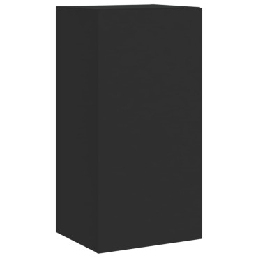 vidaXL Έπιπλο Τοίχου Τηλεόρασης με LED Μαύρο 40,5x35x80cm