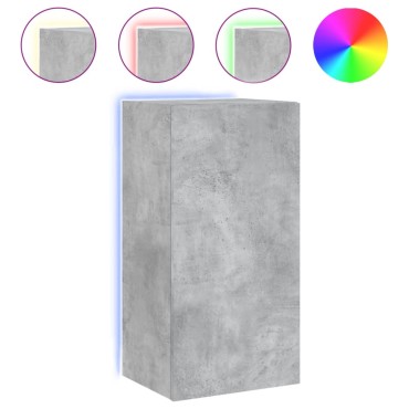 vidaXL Έπιπλο Τηλεόρασης με LED Γκρι Σκυροδέματος 40,5x35x80cm
