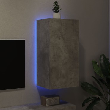 vidaXL Έπιπλο Τηλεόρασης με LED Γκρι Σκυροδέματος 40,5x35x80cm