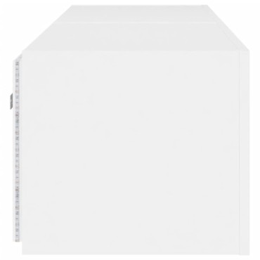 vidaXL Έπιπλα Τοίχου Τηλεόρασης με LED 2 τεμ. Λευκά 80x35x31cm