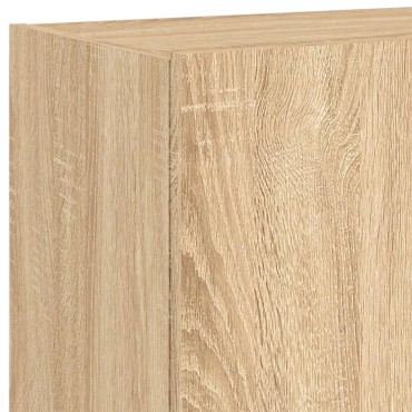 vidaXL Έπιπλα Τοίχου Τηλ. με LED 2 τεμ. Sonoma Δρυς 60x35x41cm