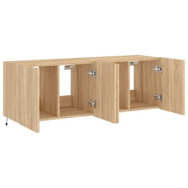 vidaXL Έπιπλα Τοίχου Τηλ. με LED 2 τεμ. Sonoma Δρυς 60x35x41cm