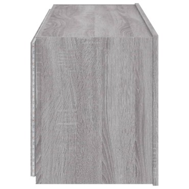 vidaXL Έπιπλα Τοίχου Τηλ. με LED 2 τεμ. Γκρι Sonoma 60x35x41cm