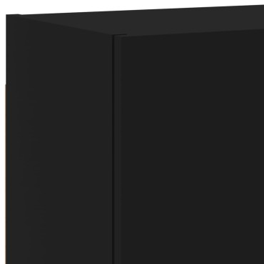 vidaXL Έπιπλα Τηλεόρασης Τοίχου 2 τεμ. Μαύρα 40,5x30x40cm Επεξ. Ξύλο
