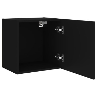 vidaXL Έπιπλα Τηλεόρασης Τοίχου 2 τεμ. Μαύρα 40,5x30x40cm Επεξ. Ξύλο
