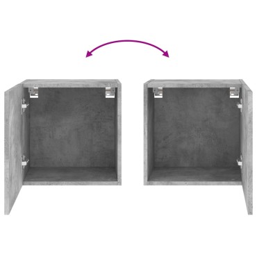 vidaXL Έπιπλα Τηλεόρασης 2 τεμ. Γκρι Σκυρ. 40,5x30x40cm Επεξ. Ξύλο
