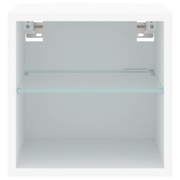 vidaXL Έπιπλα Τοίχου Τηλεόρασης με LED 2 τεμ. Λευκά 30x28,5x30cm