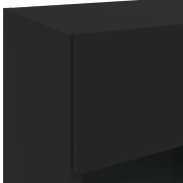 vidaXL Έπιπλο Τοίχου Τηλεόρασης με LED Μαύρο 40x30x60,5cm