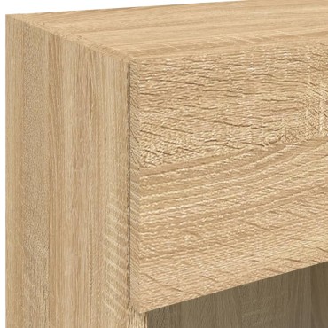 vidaXL Έπιπλο Τοίχου Τηλεόρασης με LED Sonoma Δρυς 40x30x60,5cm