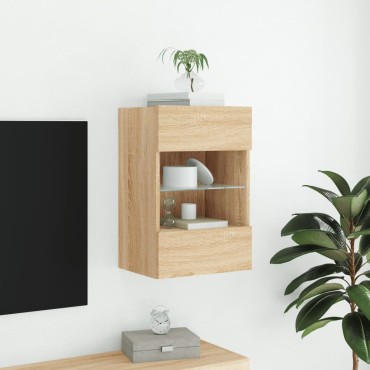vidaXL Έπιπλο Τοίχου Τηλεόρασης με LED Sonoma Δρυς 40x30x60,5cm