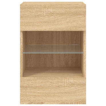vidaXL Έπιπλο Τοίχου Τηλεόρασης με LED Sonoma Δρυς 40x30x60,5cm