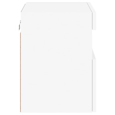 vidaXL Έπιπλα Τοίχου Τηλεόρασης με LED 2 τεμ. Λευκά 40x30x40cm