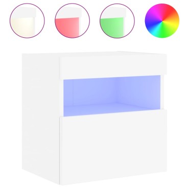 vidaXL Έπιπλα Τοίχου Τηλεόρασης με LED 2 τεμ. Λευκά 40x30x40cm