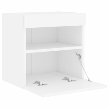 vidaXL Έπιπλα Τοίχου Τηλεόρασης με LED 2 τεμ. Λευκά 40x30x40cm