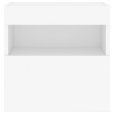 vidaXL Έπιπλα Τοίχου Τηλεόρασης με LED 2 τεμ. Λευκά 40x30x40cm