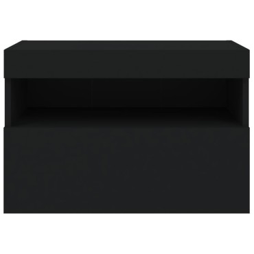 vidaXL Έπιπλο Τοίχου Τηλεόρασης με LED Μαύρο 60x30x40cm