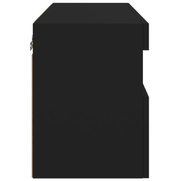 vidaXL Έπιπλο Τοίχου Τηλεόρασης με LED Μαύρο 60x30x40cm