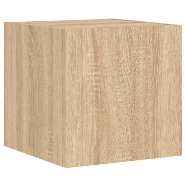 vidaXL Έπιπλο Τοίχου Τηλεόρασης με LED Sonoma Δρυς 30,5x35x30cm