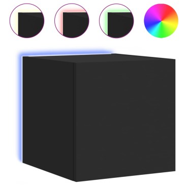 vidaXL Έπιπλο Τοίχου Τηλεόρασης με LED Μαύρο 30,5x35x30cm