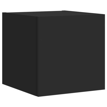 vidaXL Έπιπλο Τοίχου Τηλεόρασης με LED Μαύρο 30,5x35x30cm